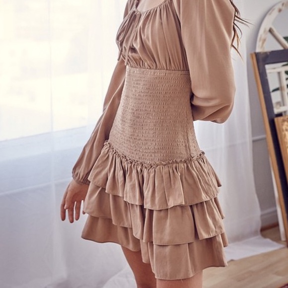 Layered Ruffle Detail Smocked Dress - Picture 3 of 4